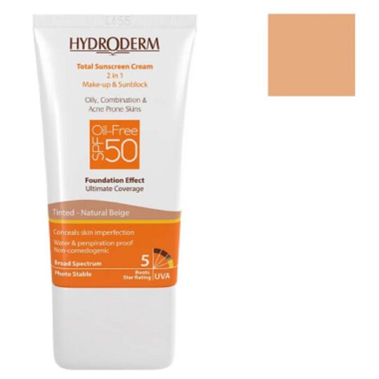کرم ضد آفتاب هیدرودرم مدل Natural Beige حجم 40 میلی لیتر