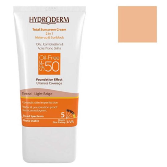 کرم ضد آفتاب هیدرودرم مدل Light Beige حجم 40 میلی لیتر