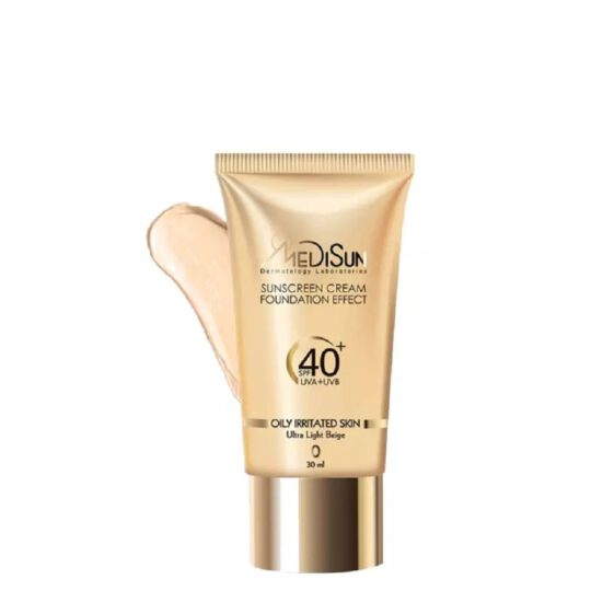 ضد آفتاب کرم پودری رنگی تیوپی مدیسان با +SPF40 مخصوص پوست های چرب و آکنه ای حجم 30 میل - بژ خیلی روشن
