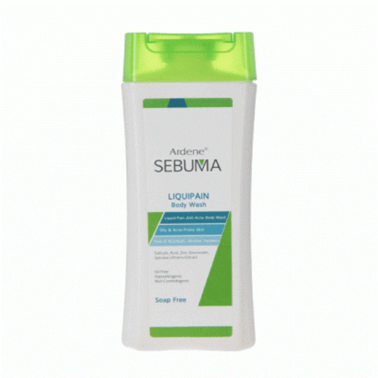 مایع شوینده غیر صابونی Liquipain سبوما مناسب پوست بدن چرب و دارای آکنه 250میل آردن