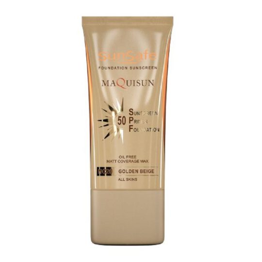 ضد آفتاب کرم‌ پودری بژ ابریشمی مکی‌ سان SPF50 سان سیف