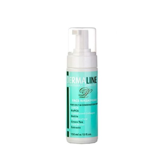 فوم شست و شوی صورت درمالاین مدل Green Tea حجم 150ml