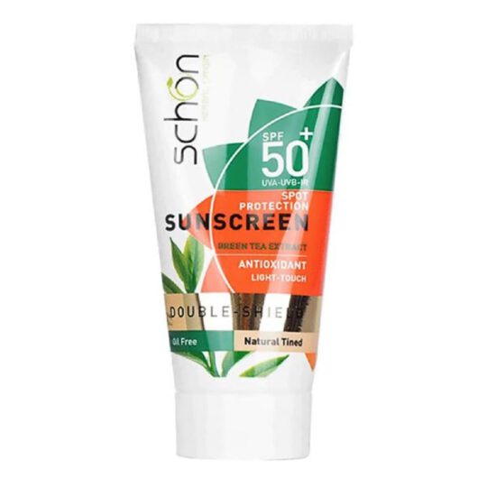 ضد آفتاب دابل شیلد رنگی فاقد چربی عصاره چای سبز +SPF50 شون
