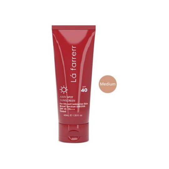 کرم ضدآفتاب و ضدلک رنگی لافارر مخصوص پوست‌های چرب و مستعد آکنه رنگ متوسط با SPF 40+